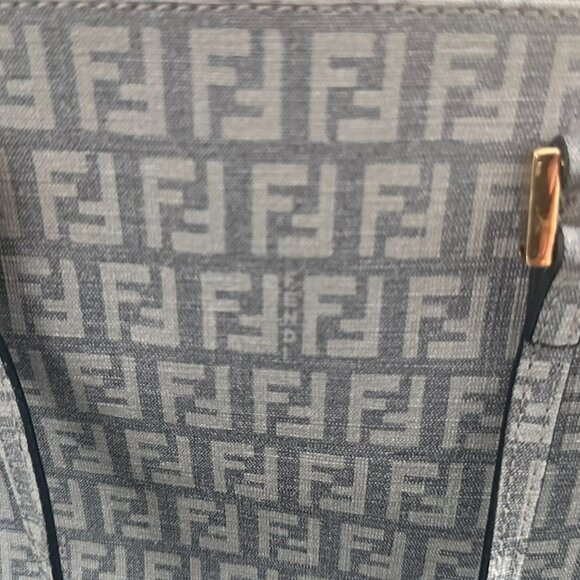 Fendi Baby Blue Zuchinno Coated Canvas Small Tote - Picture 2 of 12